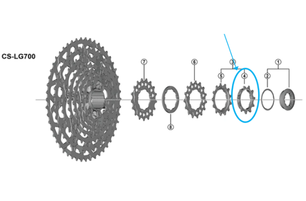Shimano Zahnkranz CS-LG700 11 Zähne Spacer Typ