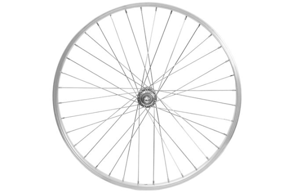 No Name Laufrad hinten 24" 507x19 Alu Vollachse 135mm V-Brake Leerlauf MF/NT silber