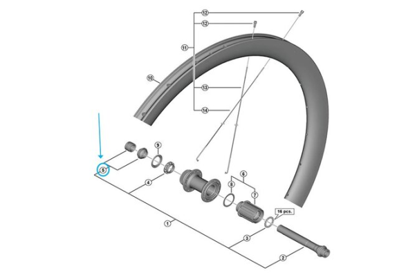Shimano Konus-Set WH-RS710 links hinten