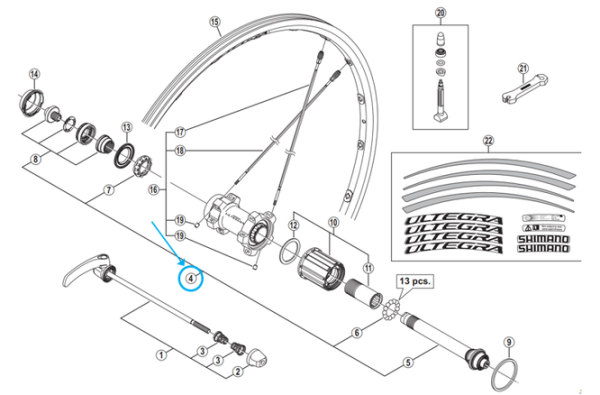 Shimano Achse komplett WH-6800-R