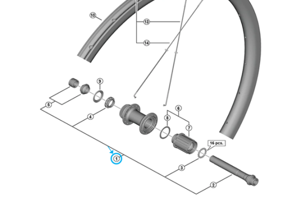 Shimano Achse komplett WH-RS710 Hinten