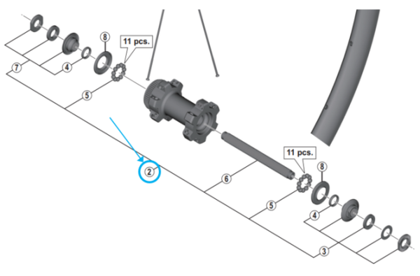 Shimano Achse komplett WH-RX31-F 108mm