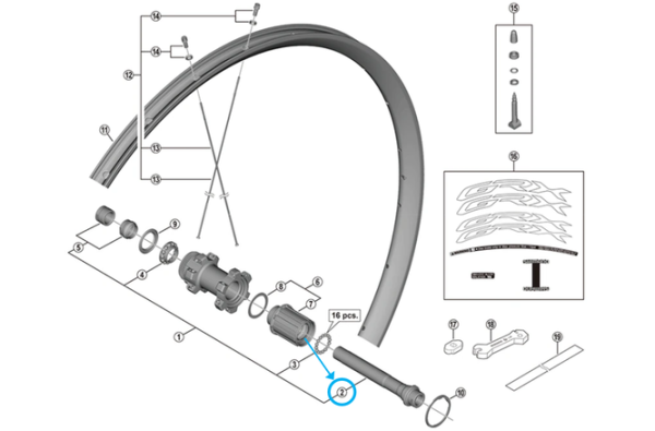 Shimano Achse WH-RX570-R