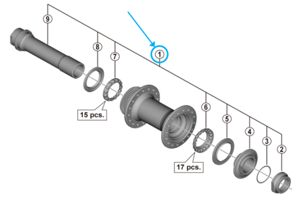 Shimano Achse komplett HB-MT400 100 mm