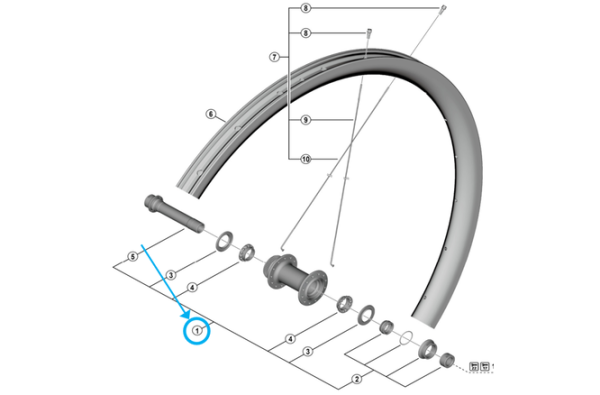 Shimano Achse komplett WH-RX880-TL-F12 vorne