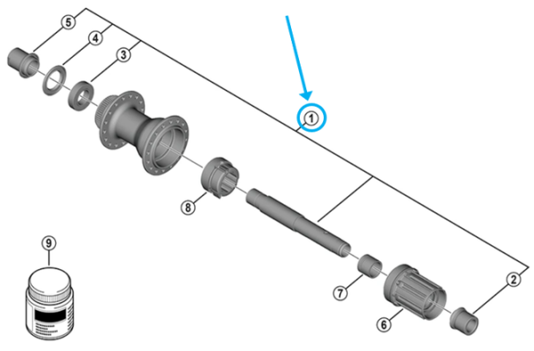 Shimano Achse Set FH-TC500-B komplett