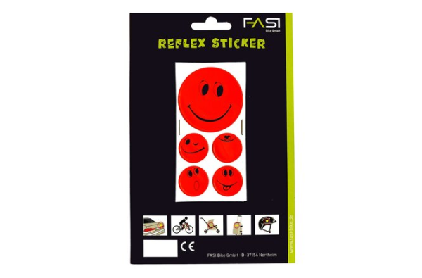FASI Reflektierende Smiley Selbstklebend Rot